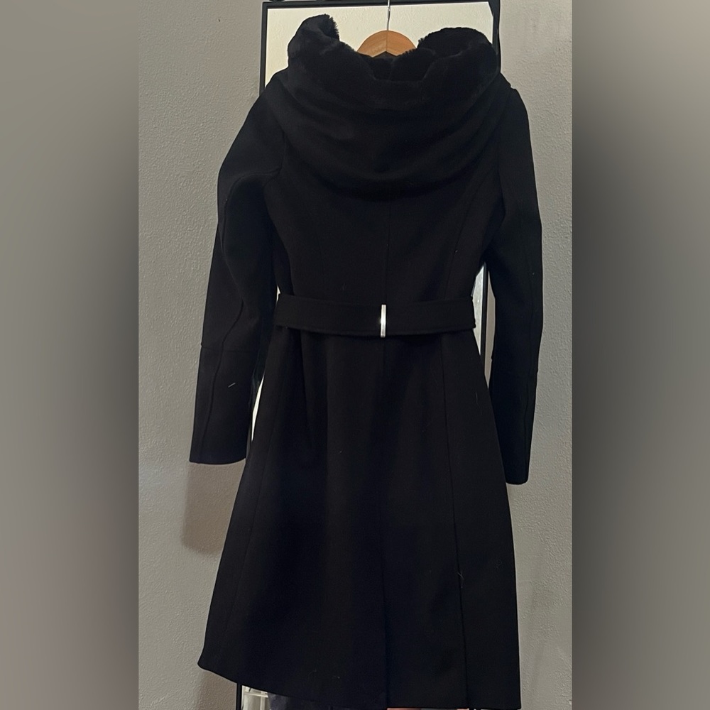 Ricki's Black coat Faux Fur Hood Belt - Picture 4 of 9